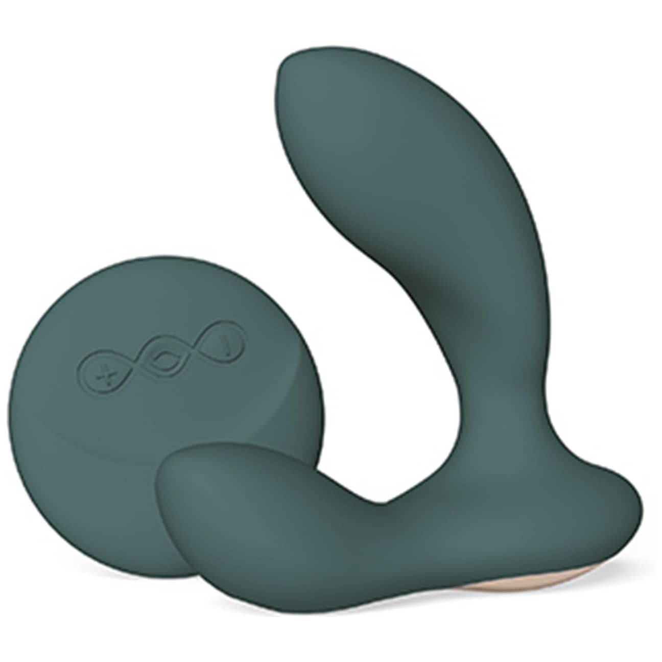 Lelo Hugo 2 Remote Green, sidovy som visar den anatomiska vinkeln
