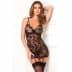 2PC Floral Garter Chemise set