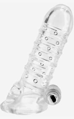 Sexleksaker för par Ribbed Vibro Penis Sleeve