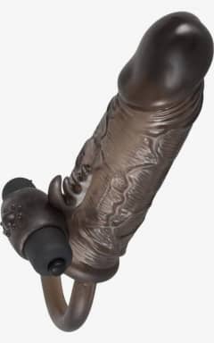 Njutningsleksaker Penis Extender with Vibrator and Testicle Ring