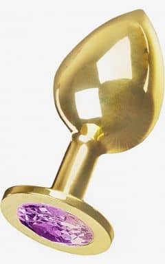 Buttplug Jewllery L Gold/Purple 4 cm