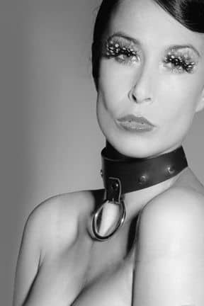 Alla Leather Collar With Ring