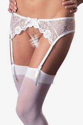 Sexiga Underkläder Strumpebandshållare S/M, vit spets, Mandy Mystery line