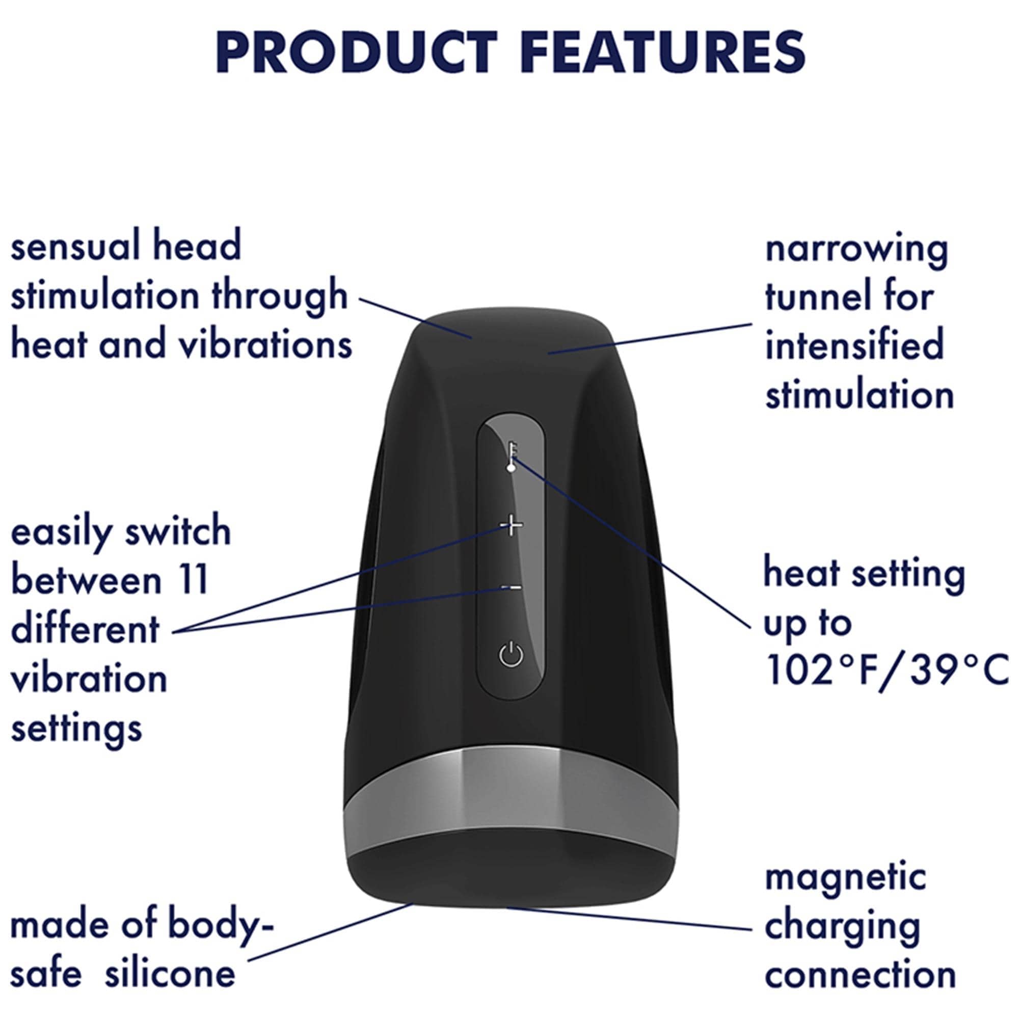 Вибромастурбатор для головки с нагревом Satisfyer Men Heat Vibration, черный J80012 - Satisfyer - Мужские вибраторы - Купить