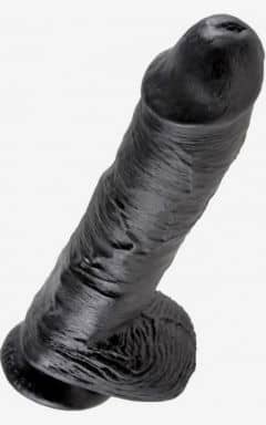 Njutningsleksaker King Cock Cock svart dildo 25 cm