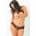 Crotchless Lace Thong With Bow Plus Size Red 3XL
