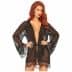 Sheer Robe with Flared Sleeves Black