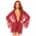 Sheer Robe with Flared Sleeves S/M Red