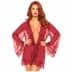 Sheer Robe with Flared Sleeves Red