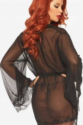 Alla Sheer Robe with Flared Sleeves