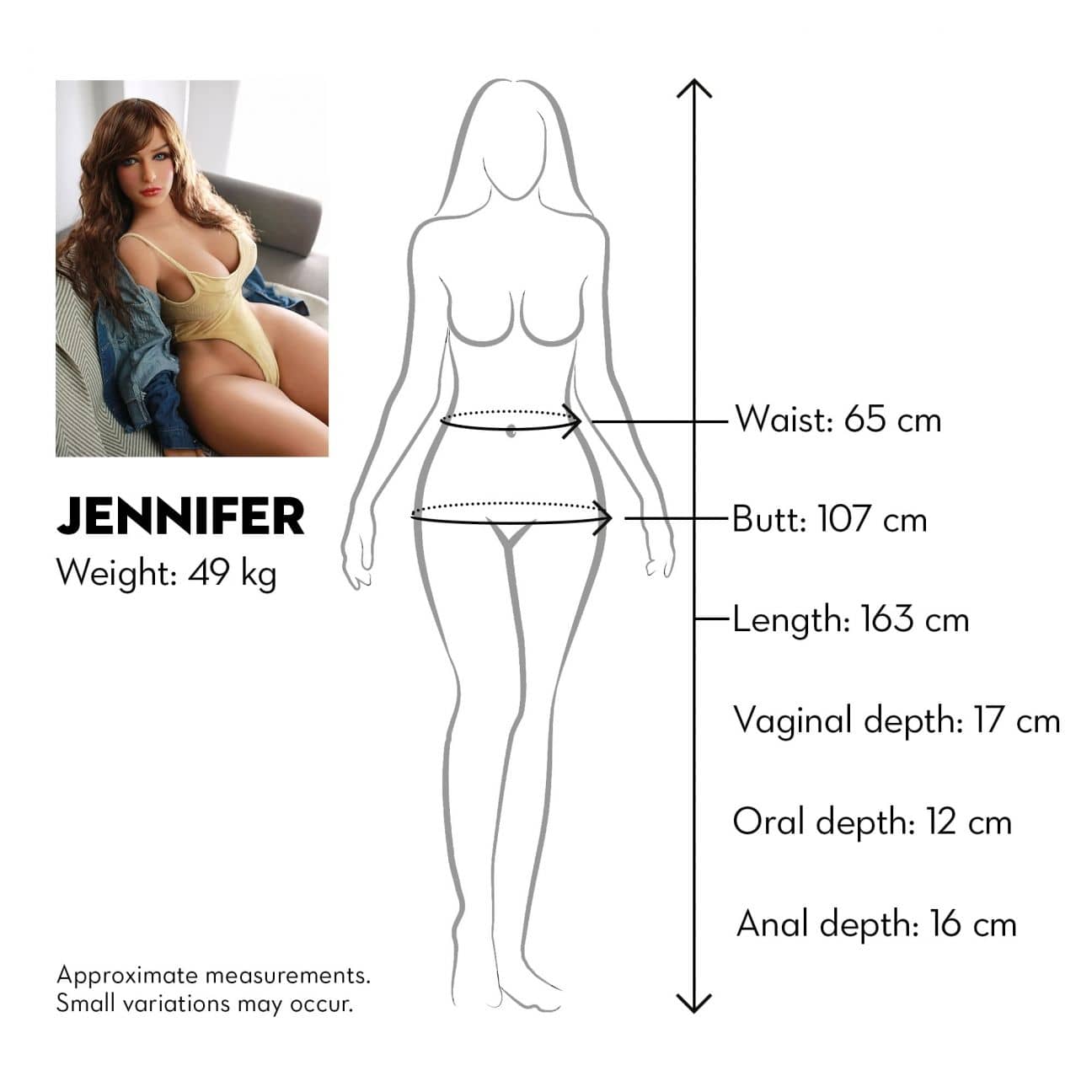 Real Doll Jennifer sidovy 163 cm