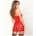 Floral Lace Chemise String Red S/M