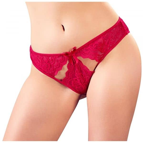 Briefs Crotchless Lace Red L