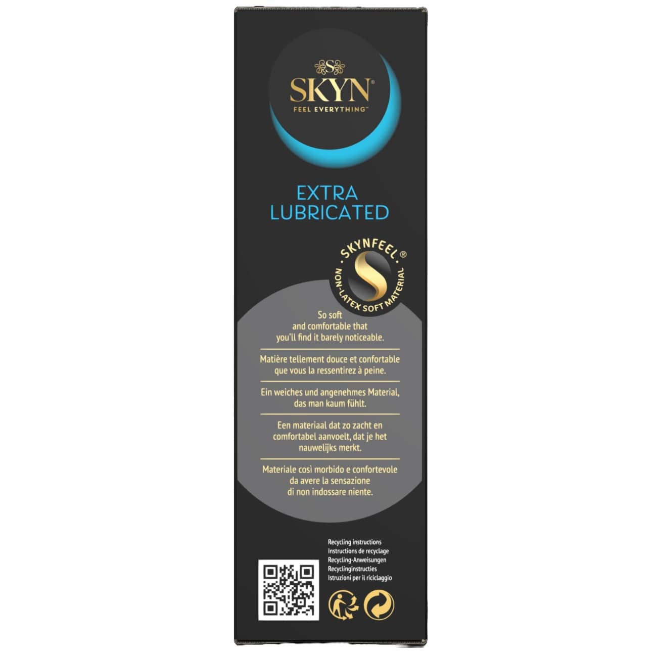 Skyn Extra Lube 10-pack baksida med produktinformation