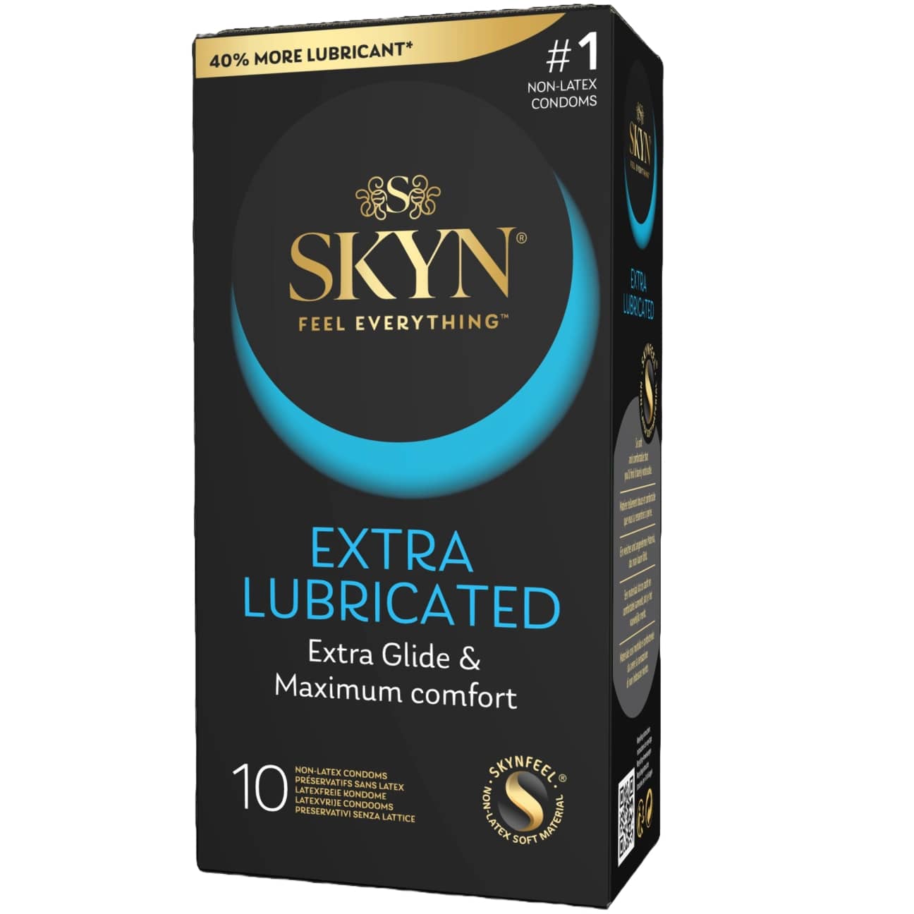 Skyn Extra Lube kondomer närbild på förpackningens framsida