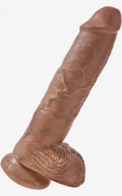 Njutningsleksaker King Cock 10inch Cock With Balls Tan