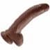King Cock 9inch Cock With Balls Brown