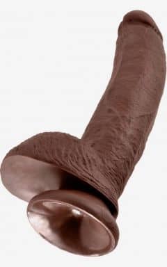 Njutningsleksaker King Cock 9inch Cock With Balls Brown