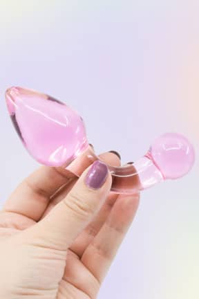 Buttplug Glassy Rose Curved Plug