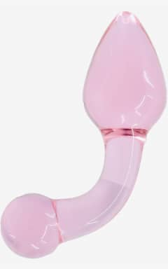 Dildo Glassy Rose Curved Plug