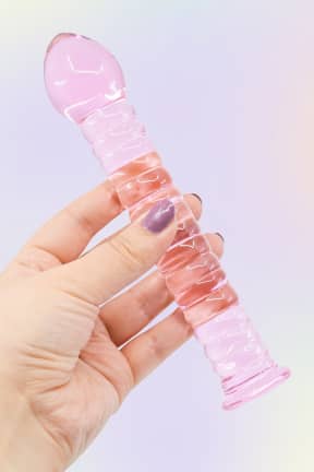 Dejt på en bar Glassy Rose Ripple Dildo