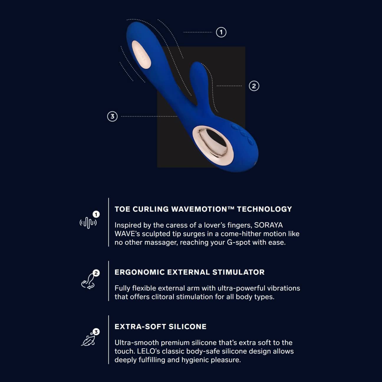 Lelo Soraya Wave Midnight Blue detaljbild