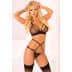 Straps & mesh bra garter G set BLK  S/M