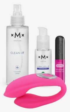 Sexleksaksset Nona Couples Vibrator med Orgasmic gel, glid & rengöring