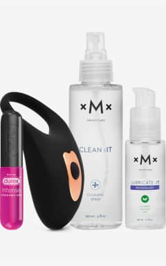 Klaviyo-lubricate-it Golden Heart Cockring med orgasmic gel, glid & rengöring