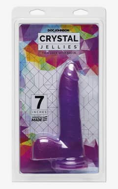 Alla Crystal Jellies Thin Cock w. Balls Purple 7in