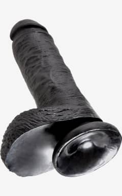Dildo King Cock Cock With Balls Black 8in