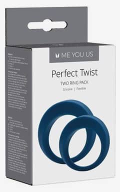 För par Linx Perfect Twist Cock Ring Set Blue Os