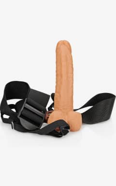 Sexleksaker för män Hollow Strap-on with Balls 18 cm