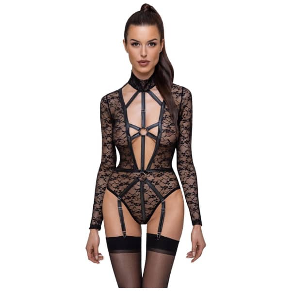 Lace Body with Straps Black XL