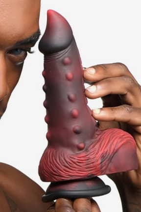 Anal Leksaker Lava Demon Thick Nubbed Silicone Dragon Dildo