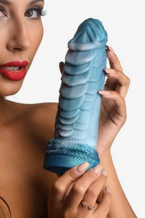 Dildo Sea Serpent Blue Scaly Silicone Dragon Dildo