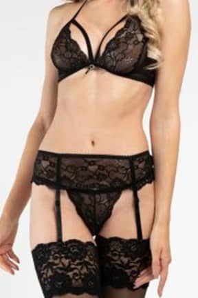 Sexiga Underkläder  3 Piece Bra Set Amabilia Black LXL