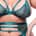 3PC Strappy Bra Garter & Panty Set Green Queen