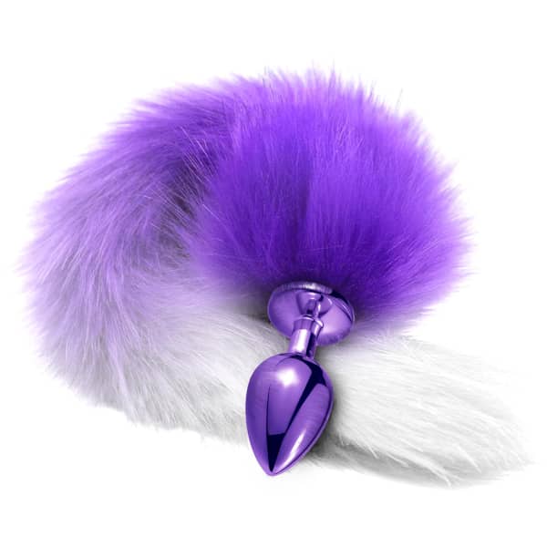 Nixie Metal Butt Plug With Ombre Tail Purple
