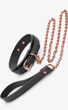 Bondage BDSM Collar - And Leash Black