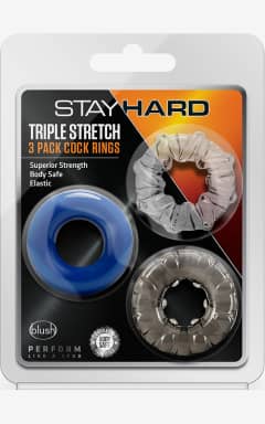 Sexleksaker för män Stay Hard Triple Stretch 3pack Cockrings