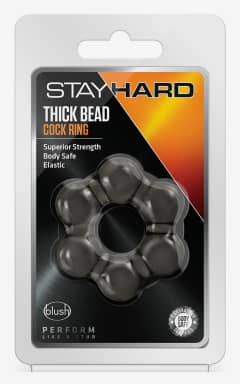 Sexleksaker för män Stay Hard Thick Bead Cock Ring Black