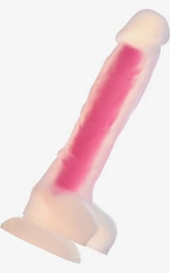 Anal Leksaker Soft Silicone Glow In The Dark Dildo Large Pink