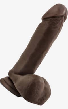 Njutningsleksaker Dr. Skin 8inch Posable Dildo With Balls Chocolate