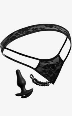Anal Leksaker Crotchless Pleasure Pearls Black XLXXL