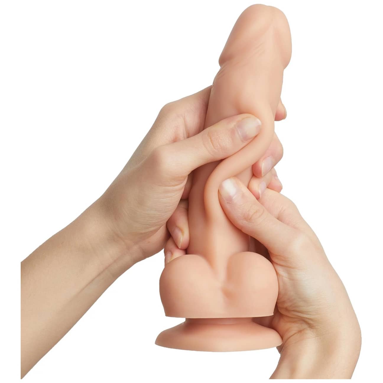 Sliding Skin Realistic Dildo Vanilla XXL, sugpropp i närbild