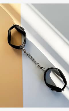 Julshopping Hand Cuffs Leather Black