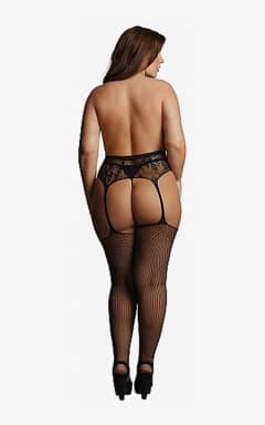 Sexiga Underkläder Le Désir Fishnet and Lace Garterbelt Stockings OSX