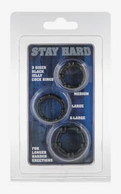 För honom Stay Hard Rings 3 Piece Set Black