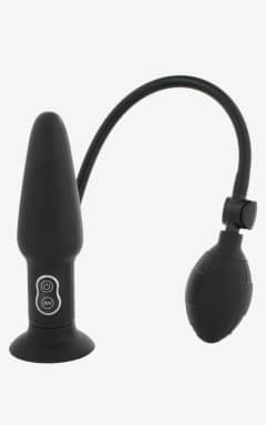 Prostata Massage Inflatable Butt Plug Black With Vibration